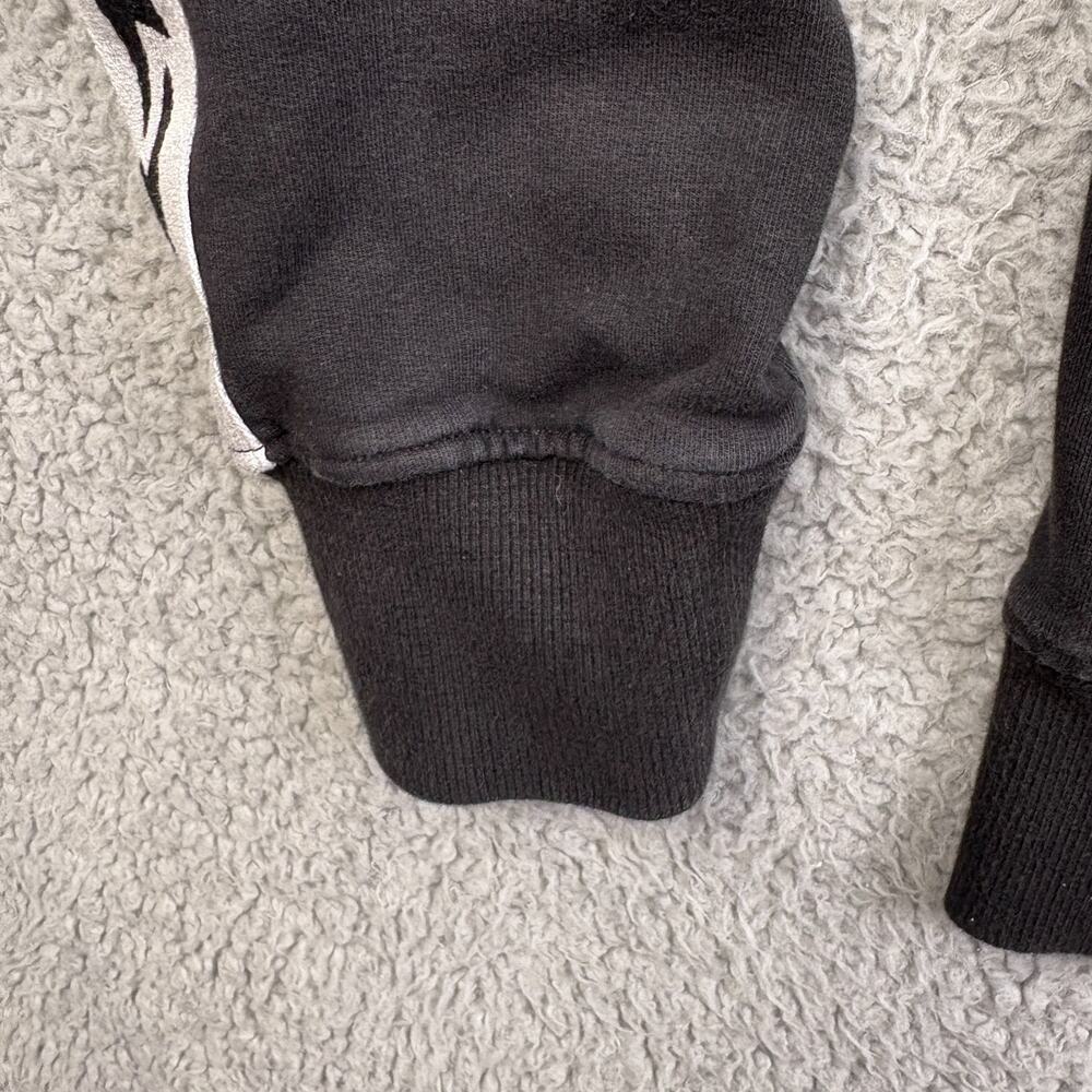 Overtime Hoodie Mens Medium Black Hooded Pullover Bolt Sweatshirt Drawstring - Picture 11 of 15